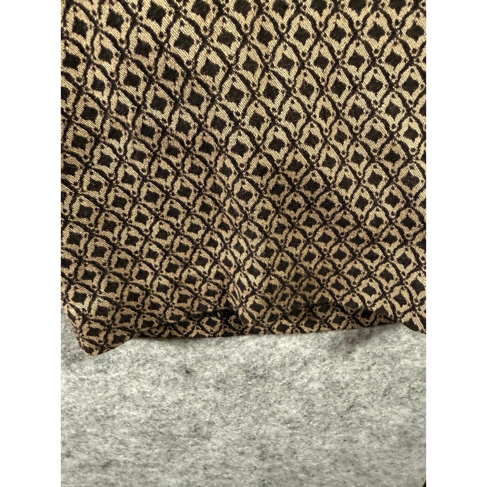 Tan Black Geometric Diamond Print Capri Pants Cotton Spandex Size 18